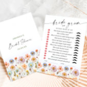 Pastel Roze Boho Wildflowers Bruids Game Kaart