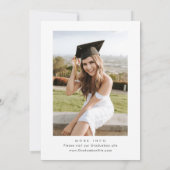 Pastel Roze Boho Wildflowers FOTO Afstuderen Bedankkaart (Achterkant)