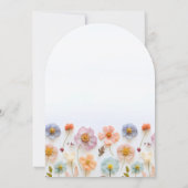 Pastel Roze Boho Wildflowers Wedding Kaart (Achterkant)