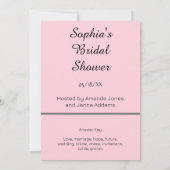 Pastel roze bruids woord scamble spel kaart (Achterkant)