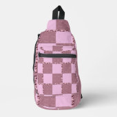 Pastel roze Buffel Check geruite Patroon Schattige Sling Bag (Voorkant)