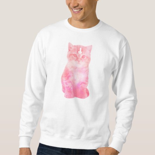 Pastel Roze Cat Sweatshirt (Voorkant)