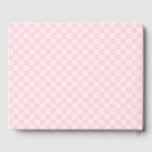 Pastel Roze Checkerboard Viering van het Leven Gastenboek (Achterkant)