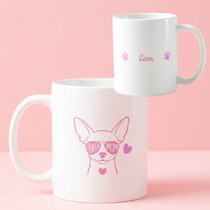 Pastel Roze Chihuahua Hondenmoeder Mok met Eigen N