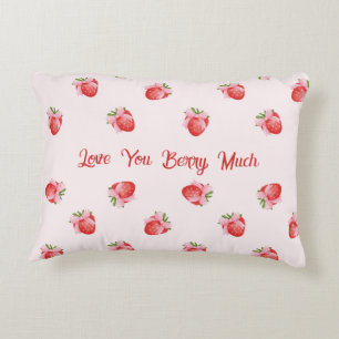 Pastel Roze Coquette Aardbei gepersonaliseerd Accent Kussen