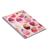 Pastel roze cupcakes:  patroon. notitieboek (Rechterzijde)