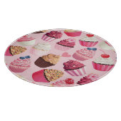 Pastel roze cupcakes:  patroon. snijplank (Hoek)