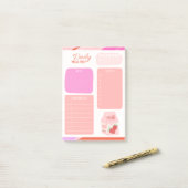 Pastel Roze Dagelijkse Maaltijd Planner boodschapp Post-it® Notes (Op bureau)
