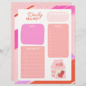 Pastel Roze Dagelijkse Maaltijd Prep (Voorkant / Achterkant)