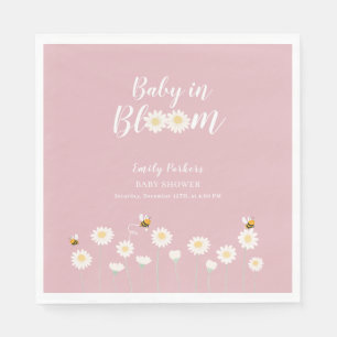 Pastel Roze Daisy Bloemen Baby in Bloem Douche Servet
