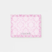 Pastel roze Damask Pattern Grungy Fins Post-it® Notes (Voorkant)