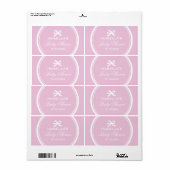 Pastel roze DIY baby shower waterfleslabels Etiket (Full Sheet)