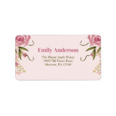 Pastel Roze Dubbele Joint Twin Verjaardag Etiket (Voorkant)