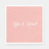 Pastel Roze Eenvoudige Huwelijk Servet (Voorkant)