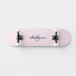  Pastel Roze Elegant Eenvoudig Schattige Monogramm Skateboard