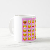 pastel roze emoji koffiemok (Voorkant links)