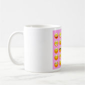 pastel roze emoji koffiemok (Links)