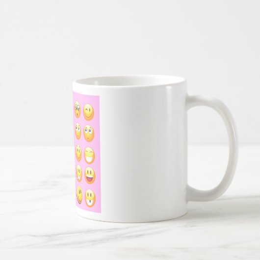 pastel roze emoji koffiemok (Rechts)