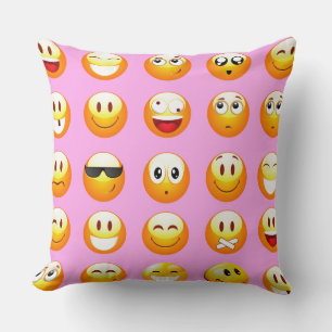 pastel roze emoji kussen