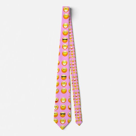 pastel roze emoji stropdas (Voorkant)