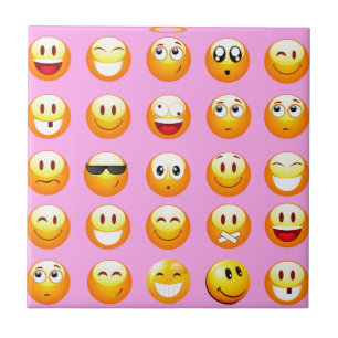 pastel roze emoji tegeltje