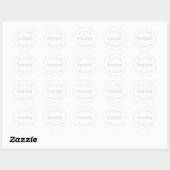 Pastel roze en blauwe verjaardagsbanner bedankt ronde sticker (Vel)