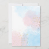 Pastel Roze en Blauwe Waterverf sparen de Datum Save The Date (Achterkant)
