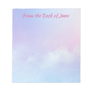 Pastel Roze en Blauwe Wolk Achtergrond Notitieblok