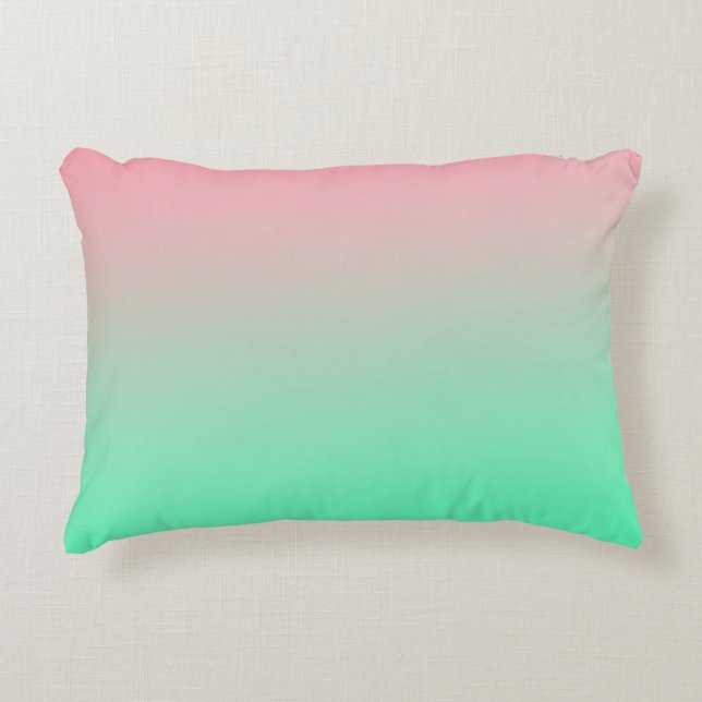 Pastel roze en bleek groen moeten altijd zichtbaar accent kussen (Voorkant)