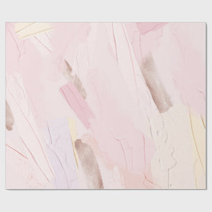 Pastel Roze en Crème Verfspatten Cadeaupapier