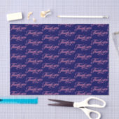 Pastel roze en donkerblauw Dank u patroon Tissuepapier (Craft)