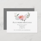 Pastel roze en grijs Boho bruiloft accommodaties Informatiekaartje (Voorkant / Achterkant)