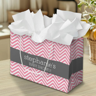 Pastel Roze en grijze Baby shower Collectie Large Cadeauzakje