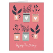 Pastel roze en grijze moderne planten (Voorkant)