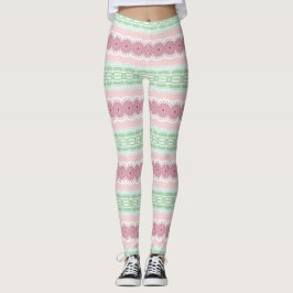 Pastel Roze en Groene Mandala Leggings