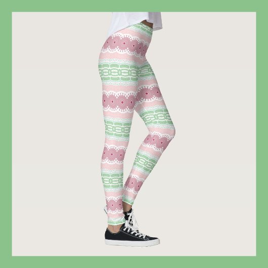 Pastel Roze en Groene Mandala Leggings