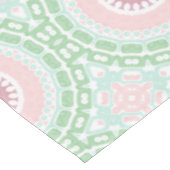 Pastel Roze en Groene Mandala Tafelkleed (Gekanteld)