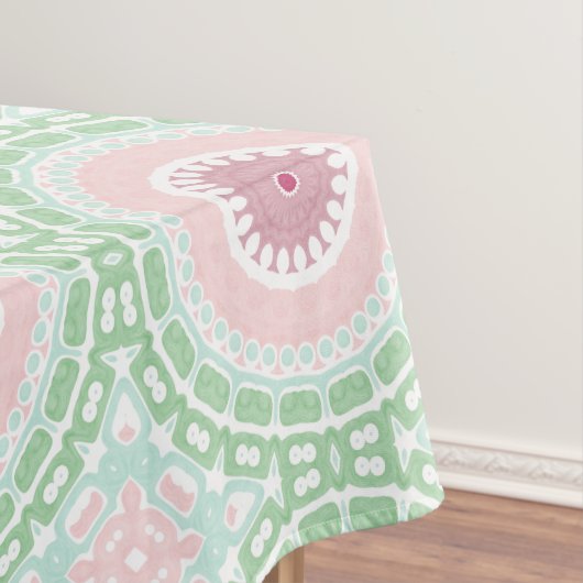 Pastel Roze en Groene Mandala Tafelkleed (Voorbeeld)