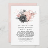 Pastel Roze en Houtskool Beperkte Gastlijst Aankondiging (Voorkant / Achterkant)