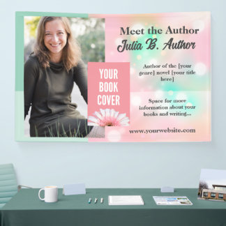 Pastel Roze en Mint Custom Auteur Boek Signing Spandoek