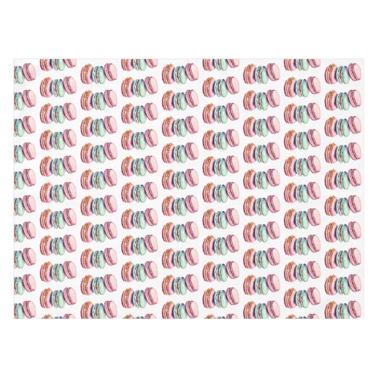 Pastel Roze en Mint Groene Macaron Cookies Thema Tafelkleed (Voorkant (Horizontaal))