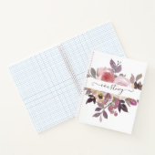 Pastel roze en paarse floraal gepersonaliseerd notitieboek (Binnen)