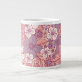 Pastel Roze en Paarse Floral Extra Grote Beker (Voorkant)