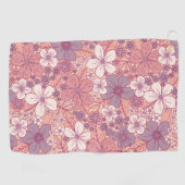 Pastel Roze en Paarse Floral Golfhanddoek (Horizontaal)