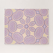 Pastel Roze en Paarse Kaleidoscoop Patroon Legpuzzel (Horizontaal)