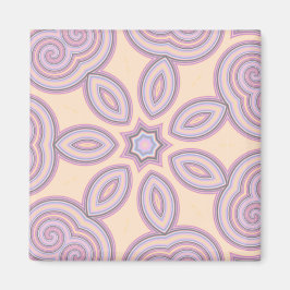 Pastel Roze en Paarse Kaleidoscoop Patroon Magneet