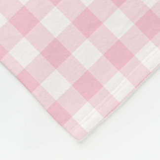Pastel Roze en White Gingham Gingham Gecontroleerd Fleece Deken
