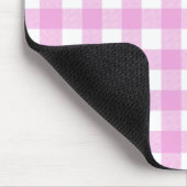 Pastel Roze en Wit Plaid Muismat (Hoek)