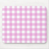 Pastel Roze en Wit Plaid Muismat (Voorkant)