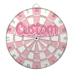Pastel Roze En Witte Aanpasbare Tekst Dartbord